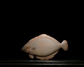 Japanese Wooden Doll Vintage Ornament FLOUNDER EMA Antique Figurine 1868-1912/H 5.9"/EHR02/120