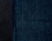 Antique Japanese Aizome Indigo Cotton Textile / Solid Indigo Fabric / Primitive Folk Cloth / Meiji Era 80.3"