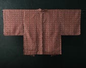 HAORI Japanese Vintage Kimono Silk Antique Jacket Robe Dress Dyed Textile/EIQ63/460