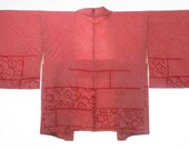 HAORI Japanese Vintage Kimono Silk Antique Jacket Robe Dress SHIBORI Dyed Textile/D048/400