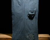 Japanese Fabric Cotton Textile Vintage Kimono Antique Boro Patch Indigo Blue SHIMA RANRU 69.3"/EHT38/465