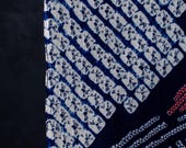 Vintage Japanese Indigo Shibori Fabric Scrap / Arimatsu Cotton Textile 39.4"/EJA09/45