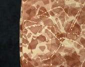 Vintage Japanese Silk Rinzu Textile / Brown & Ivory Abstract Mottled Botanical Dyed Kimono Fabric Scrap 59.1"