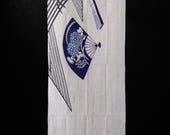 Vintage Japanese Tenugui Cloth, Showa Era Traditional Cotton Textile 32.7"/EIX83/35
