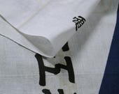 Japanese Fabric Cotton Textile Vintage Kimono Antique Boro Patch Kusakizome TENUGUI Dyed 34.6"/EIH42/45