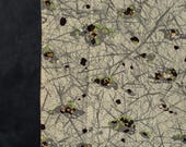 Antique Japanese Silk Chirimen Fabric Scrap / Taisho Era Abstract Floral Textile / Arts & Crafts 50.4"