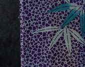 Antique Japanese Wazarasa Cotton Fabric Scrap / Taisho Era Bamboo Floral Textile / Wabi-Sabi 46.5"