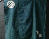 Japanese Fabric Cotton Textile Vintage Kimono Antique Boro Patch Green FUROSHIKI Natural Dye 37"/EIJ91/200