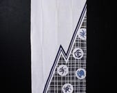 Vintage Japanese Tenugui Cloth, Showa Era Traditional Cotton Textile 33.5"/EIY44/40
