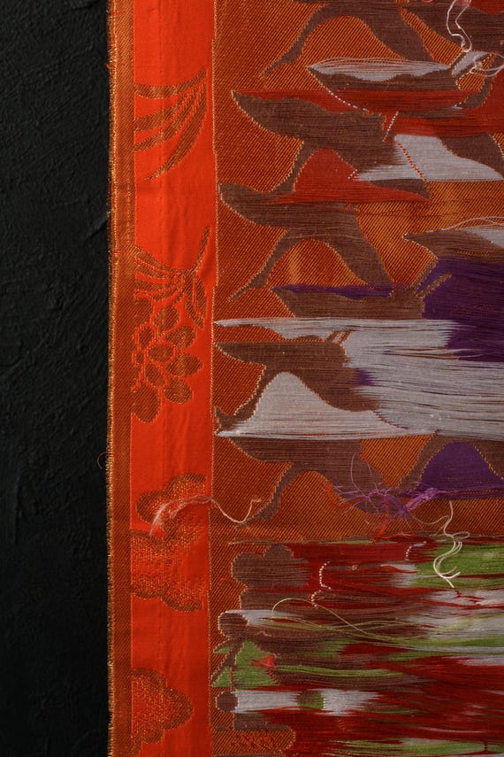 Japanese Fabric Silk Textile Vintage Kimono Antique Boro Patch