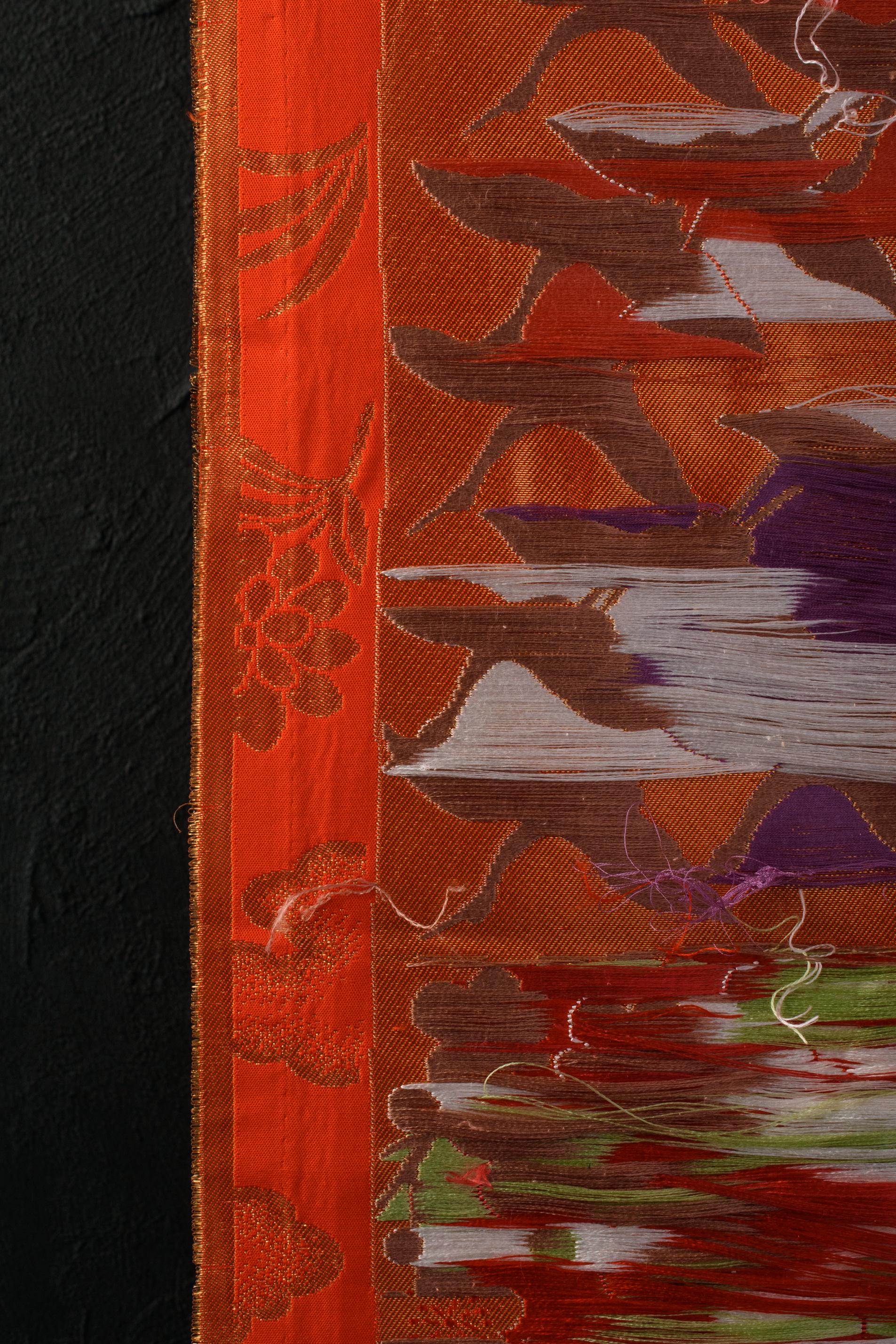 着物  生地 Japanese Fabric Silk Textile Vintage Kimono Antique Boro Patch