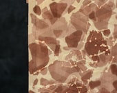 Vintage Japanese Silk Rinzu Textile / Brown & Ivory Abstract Mottled Botanical Dyed Kimono Fabric Scrap 59.1"