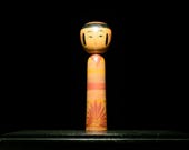 Japanese Wooden Doll Vintage Ornament KOKESHI Antique Sculpture Figurine 1945-/H 11.8"/EIB07/595