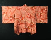HAORI Japanese Vintage Kimono Silk Antique Jacket Robe Dress SHIBORI Dyed Textile/EIP77/530