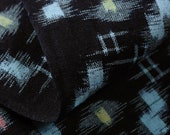 Japanese Fabric Cotton Textile Vintage Kimono Antique Boro Patch Indigo Blue KASURI Woven 34.6"/EHT87/55