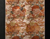 Japanese Fabric Silk Textile Vintage Kimono Antique Boro Patch Woven 40.2"/EIS29/265