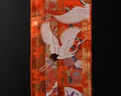 Japanese Fabric Silk Textile Vintage Kimono Antique Boro Patch Woven 73.6"/EIS17/245