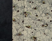 Antique Japanese Silk Chirimen Fabric Scrap / Taisho Era Abstract Floral Textile / Arts & Crafts 44.1"