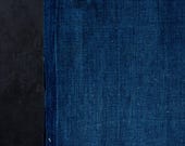 Antique Japanese Aizome Indigo Cotton Textile / Solid Indigo Fabric / Primitive Folk Cloth / Meiji Era 74"