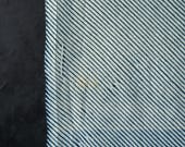 Antique Japanese Indigo Cotton Fabric / Itajime-Style Diagonal Stripe Textile / Meiji to Taisho Era 55.1"