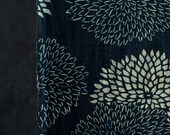 Antique Japanese Indigo Katazome Cotton Textile / Large Chrysanthemum Stencil Dyed Fabric / Meiji Era Folk Cloth 63"