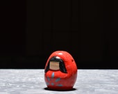 Japanese Pottery Doll Vintage Ornament GIRL DARUMA Antique Small Figurine 1945-/H 1.7"/EHQ17/25