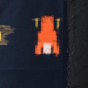 Japanese Fabric Wool Textile Vintage Kimono Antique Boro Patch Kusakizome Woven 39"/EIN62/75