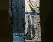 Japanese Fabric Cotton Textile Vintage Kimono Antique Boro Patch Indigo Blue RANRU 61.4"/EHP47/350