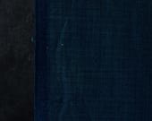 Antique Japanese Aizome Indigo Cotton Textile / Solid Indigo Fabric / Meiji Era 51.2"