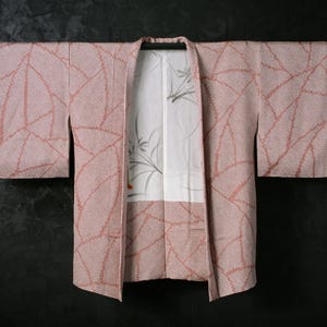 HAORI Japanese Vintage Kimono Silk Antique Jacket Robe Dress SHIBORI Dyed Textile/EIL15/500