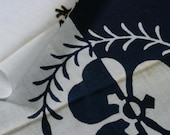 Japanese Fabric Cotton Textile Vintage Kimono Antique Boro Patch Kusakizome TENUGUI Dyed 35"/EIG56/45