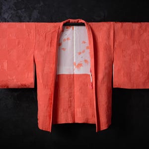 HAORI Japanese Vintage Kimono Silk Antique Jacket Robe Dress Dyed Textile/EIL25/540