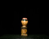 Japanese Wooden Doll Vintage Ornament KOKESHI Antique Sculpture Figurine 1945-/H 6.1"/EIB77/170