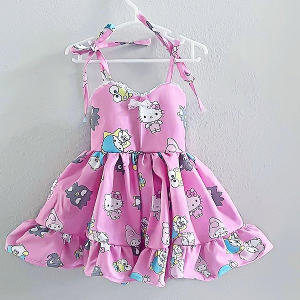 Baby Girl Clothes, Baby Girl Dress, Kitty Kawaii Birthday Outfit