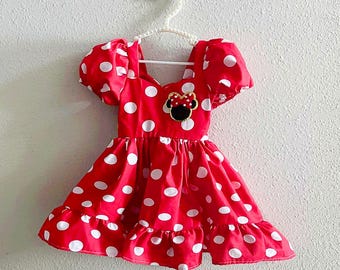 Minnie Mouse dress, toddler Minnie birthday outfit for girls, Minnie Mouse Disney, Baby Girl Clothes, Baby Girl Dress