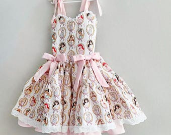 Princess Dress Disney Elsa Ariel Belle Tiana Rapunzel Jasmine, Girl Birthday Outfit dress