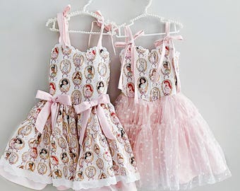 Princess Dress Disney Elsa Ariel Belle Tiana Rapunzel Jasmine, Girl Birthday Outfit dress