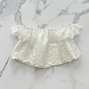 Boho Baby Girl Lace Off Shoulder Crop Top