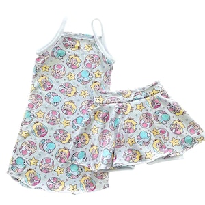 Princess Peach Cami Dress Skort Set Princess Girl birthday dress