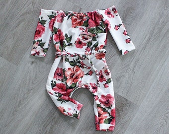 baby girl off the shoulder romper