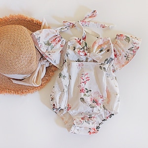 Baby girl clothes baby girl romper Boho baby off shoulder romper, baby boho romper, Sitter Photography Outfit, Baby Gift