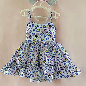 Leopard Animal Print Disney Minnie Girl Dress Animal Kingdom Dress Toddler Girl Birthday Twirl Dress Disney Dress Baby Girl Dress