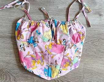 Disney Crop Top Minnie Mickey Mouse Milk Maid Bustier Disney Princess Shirt