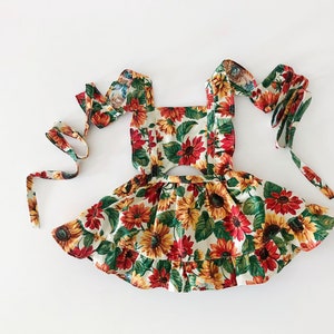 Baby Girl dress, baby girl clothes, Sunflower Baby Pinafore, Baby Pinafore dress, Birthday outfit, babyshower gift