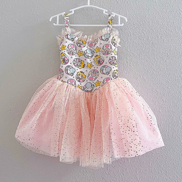 Princess Peach dress for girls Princess dress birthday dress