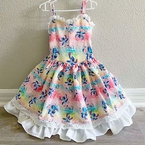 Lilo & stitch dress toddler girl Disney dress girl Stitch and Angel dress girl twirl dress girl