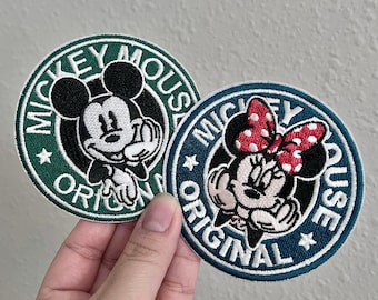 Disney Patch Mickey Minnie Mouse Patch Rainbow Minnie Mouse Embroidery Patch Iron On