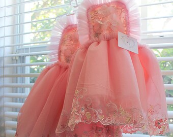 First Birthday Dress, Girls Pink Birthday Outfit, First Birthday Tutu, Baby Girl Dress, Pink Flower Girl Dress, Girl First Birthday Outfit