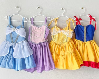 Princess Dress Belle Rapunzel Snow White Cinderella Mulan Toddler Birthday Dress Baby girl Dress