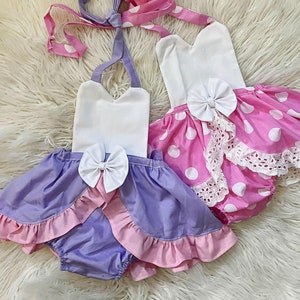 Minnie Mouse Romper Daisy Duck Baby Girl Romper Disney Romper Birthday Outfit